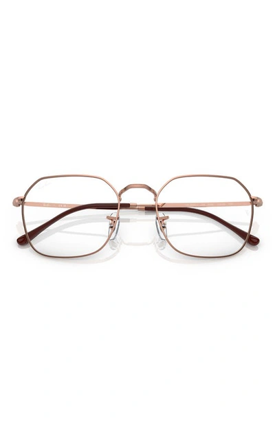 Ray Ban Jim 53mm Irregular Optical Glasses In Rose Gold