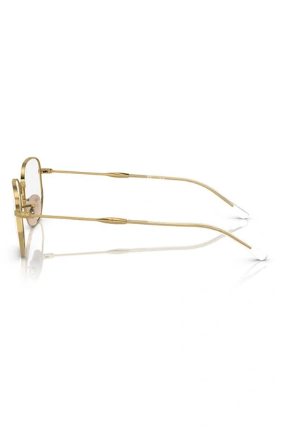 Shop Ray Ban 53mm Irregular Optical Glasses In Gold Flash