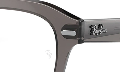 Shop Ray Ban Erik 51mm Square Optical Glasses In Dark Grey
