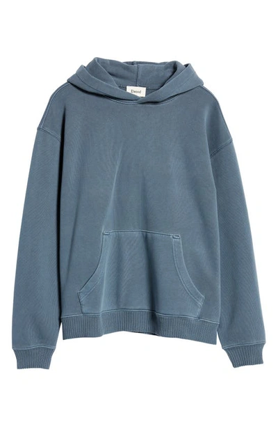 Shop Elwood Core Oversize Organic Cotton Brushed Terry Hoodie In Vintage Navy