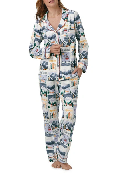 Shop Bedhead Pajamas Print Stretch Organic Cotton Pajamas In Holiday Getaway