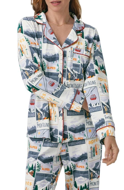 Shop Bedhead Pajamas Print Stretch Organic Cotton Pajamas In Holiday Getaway