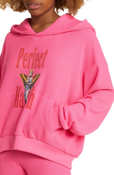 Shop Boys Lie Perfect Match Thermal Graphic Hoodie In Pink