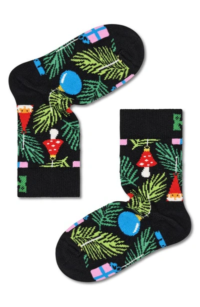Shop Happy Socks Kids' Assorted 3-pack Holiday Crew Socks Gift Box In Green