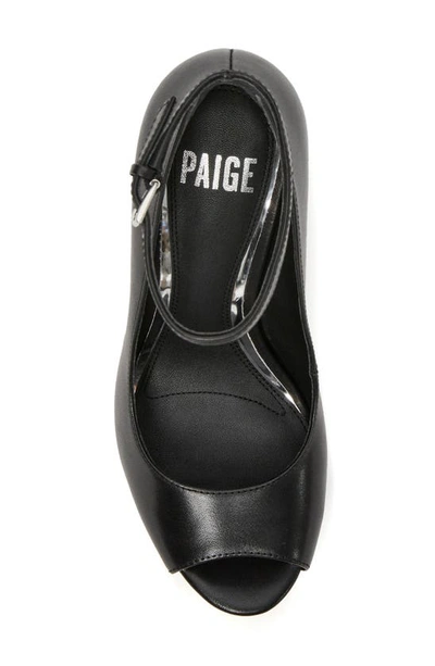 Shop Paige Cassidy Ankle Strap Peep Toe Platform Pump In Black