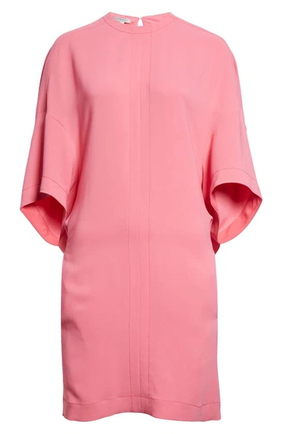Shop Stella Mccartney Oversized Cape Sleeve Cady T-shirt Dress In Bright Pink
