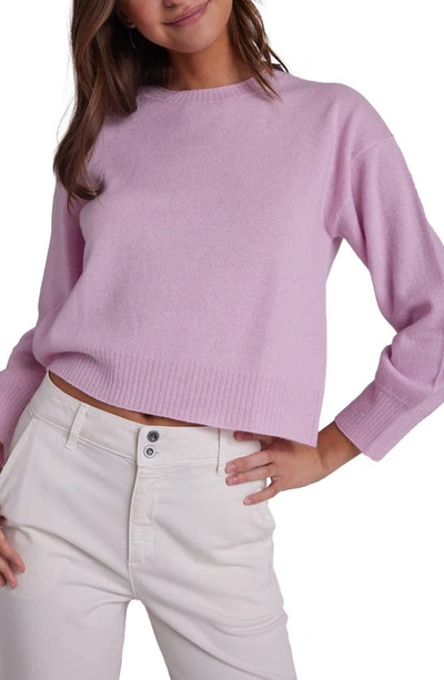 Shop Bella Dahl Crewneck Cashmere Sweater In Frosted Rose