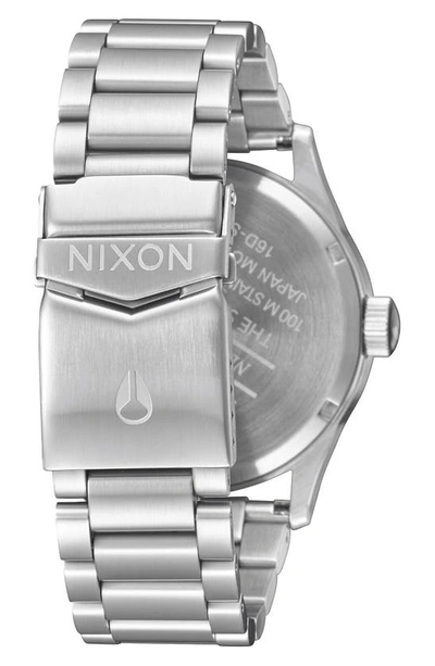 Shop Nixon Sentry Bracelet Watch, 42mm In Black Sunray