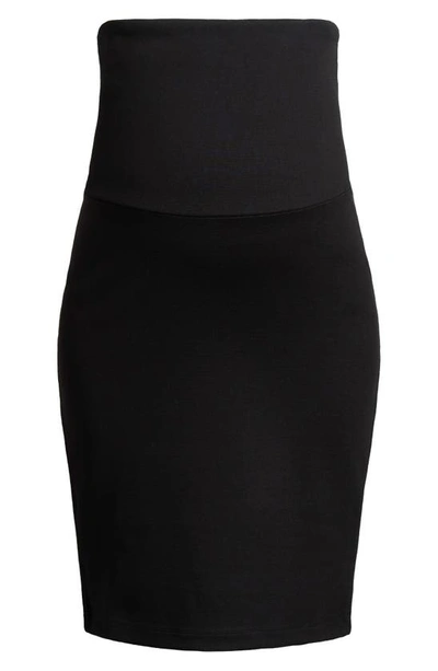 Shop Accouchée Foldover Waist Knit Maternity Pencil Skirt In Black