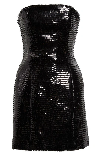 Shop A.l.c Elsie Strapless Sequin Minidress In Black