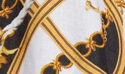 Shop Camilla Sea Charm Print Long Sleeve Tiered Linen Shirtdress