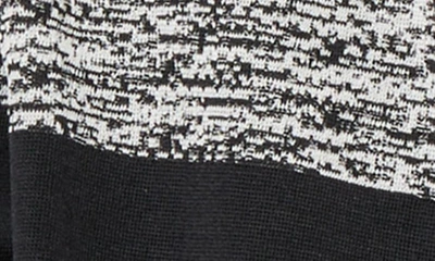 Shop Ming Wang Textured Stripe Jacquard Knit Jacket In Black/ Granite/ Ivory