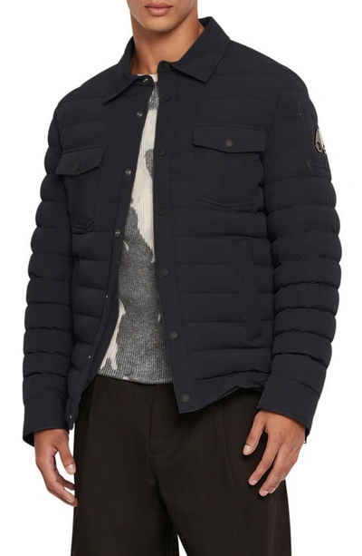 Shop Moose Knuckles Westmore Quilted Down Shirt Jacket In Black