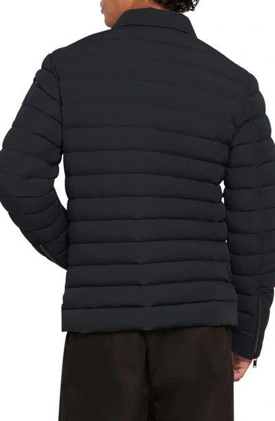 Shop Moose Knuckles Westmore Quilted Down Shirt Jacket In Black