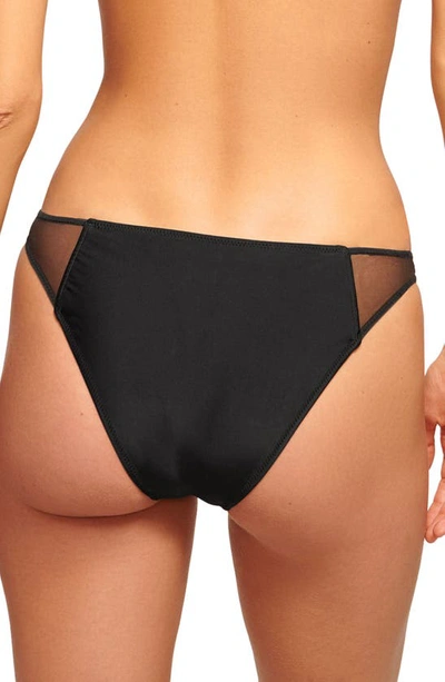 Shop Ramy Brook Ensley Mesh Inset Bikini Bottoms In Black