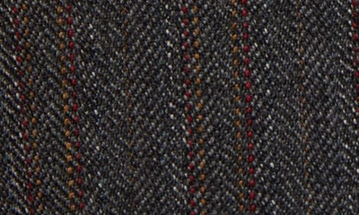 Shop Bottega Veneta Pinstripe Wool Herringbone Trousers In 1780 Grey Melange/ Red