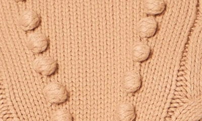 English Factory Women's Mixed Media Cable Sweater In Tan/ White