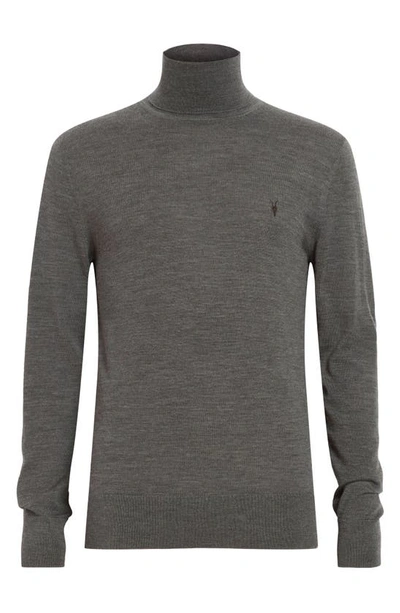 Shop Allsaints Mode Merino Wool Turtleneck Sweater In Monument Grey Marl