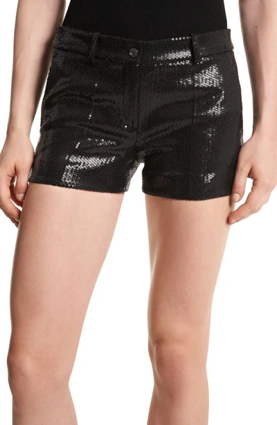 Shop Michael Kors Samantha Sequin Shorts In Black