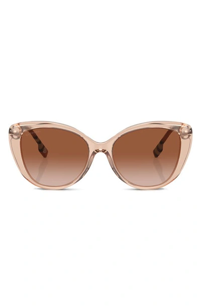 Shop Burberry 54mm Gradient Cat Eye Sunglasses In Peach