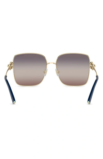 Shop Tiffany & Co 58mm Gradient Square Sunglasses In Pale Gold