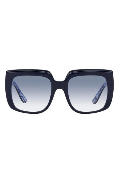 Shop Dolce & Gabbana Dolce&gabbana 54mm Gradient Square Sunglasses In Blue
