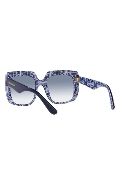 Shop Dolce & Gabbana 54mm Gradient Square Sunglasses In Blue