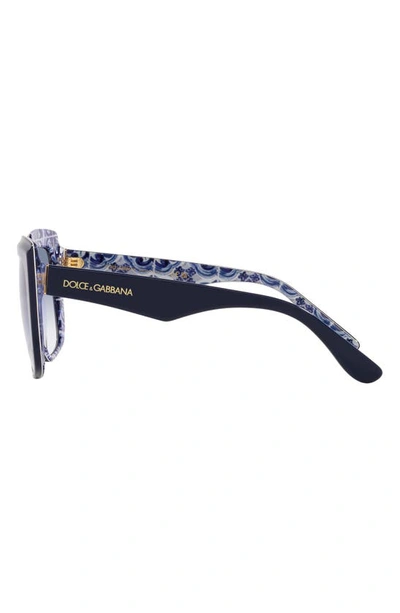 Shop Dolce & Gabbana Dolce&gabbana 54mm Gradient Square Sunglasses In Blue