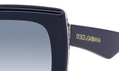 Shop Dolce & Gabbana 54mm Gradient Square Sunglasses In Blue