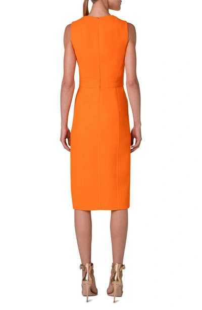 Akris Virgin Wool Crepe Sheath Dress In Pumpkin