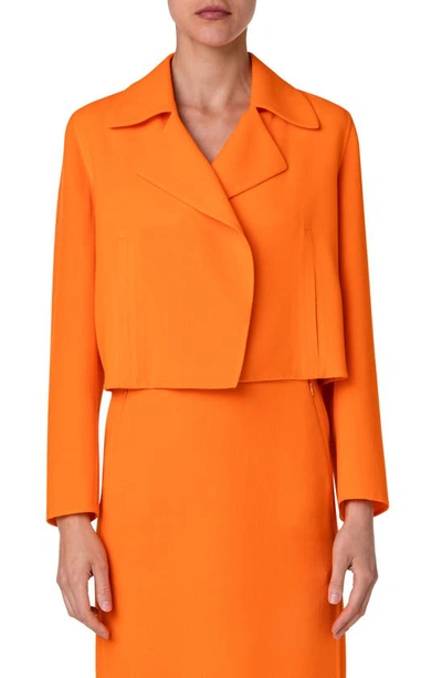 Shop Akris Virgin Wool Crepe Jacket In 562 Pumpkin