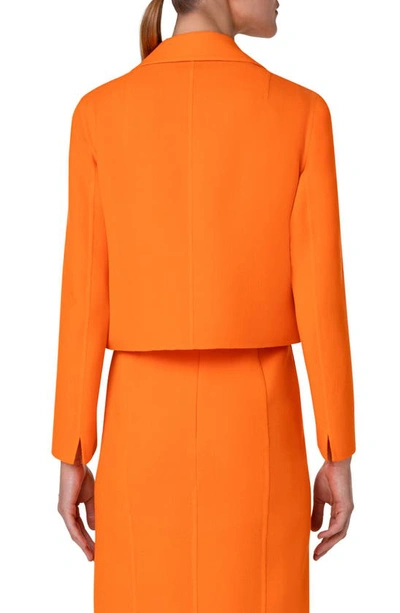 Shop Akris Virgin Wool Crepe Jacket In 562 Pumpkin