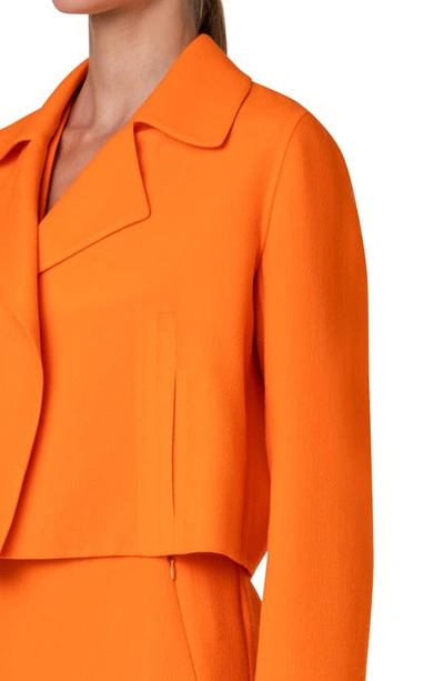 Shop Akris Virgin Wool Crepe Jacket In 562 Pumpkin