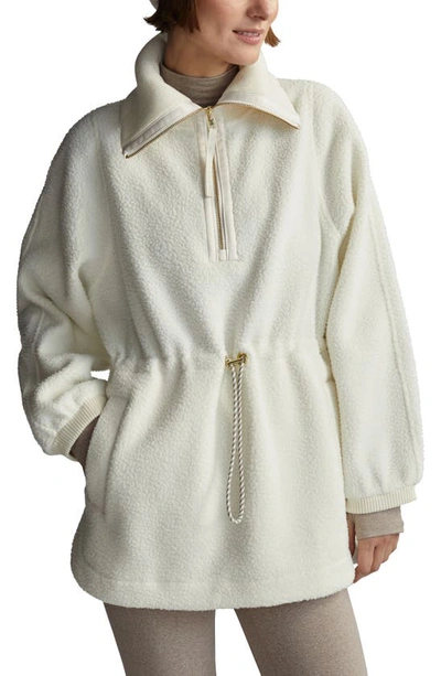 Shop Varley Parnel Half Zip Fleece Tunic In Egret