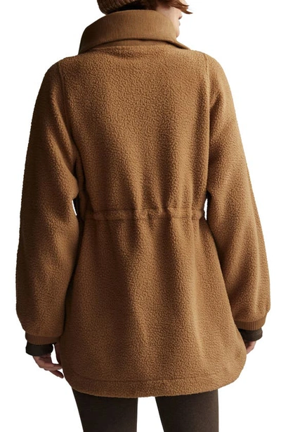 Shop Varley Parnel Half Zip Fleece Tunic In Golden Bronze