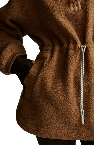 Shop Varley Parnel Half Zip Fleece Tunic In Golden Bronze