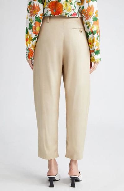 Shop Stella Mccartney Iconic Pleated Crop Pants In Sand