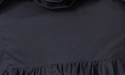 English Factory Corsage Detail Cotton Poplin Top In Black
