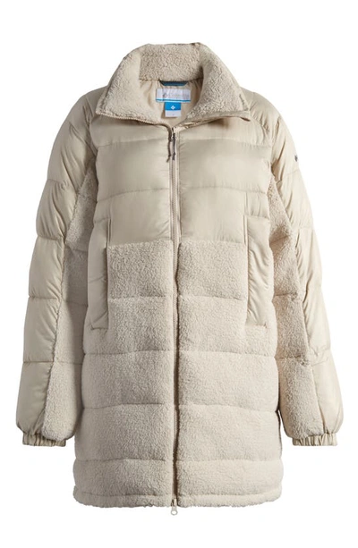 Shop Columbia Leadbetter Point™ High Pile Fleece Longline Jacket In Dark Stone