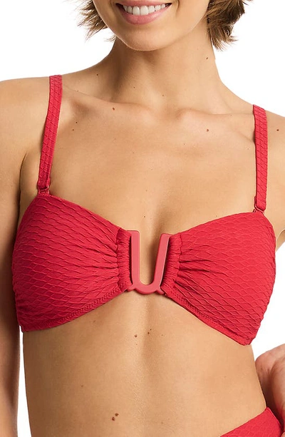 Shop Sea Level U-bar Bikini Top In Red