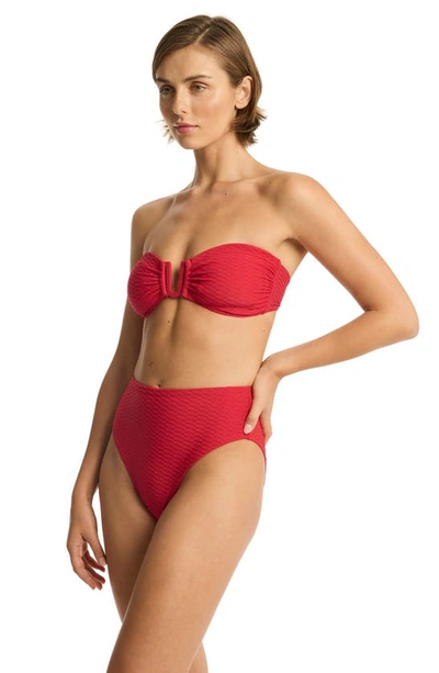 Sea Level U-bar Bikini Top In Red