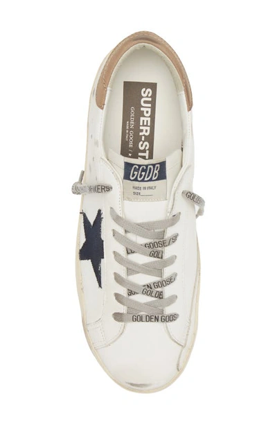 Shop Golden Goose Super-star Low Top Sneaker In White/ Navy/ Taupe 11657
