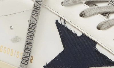 Shop Golden Goose Super-star Low Top Sneaker In White/ Navy/ Taupe 11657