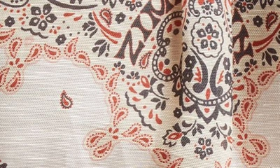 Shop Zimmermann Matchmaker Bandana Print Tie Neck Linen & Silk Button-up Shirt In Cream Bandana