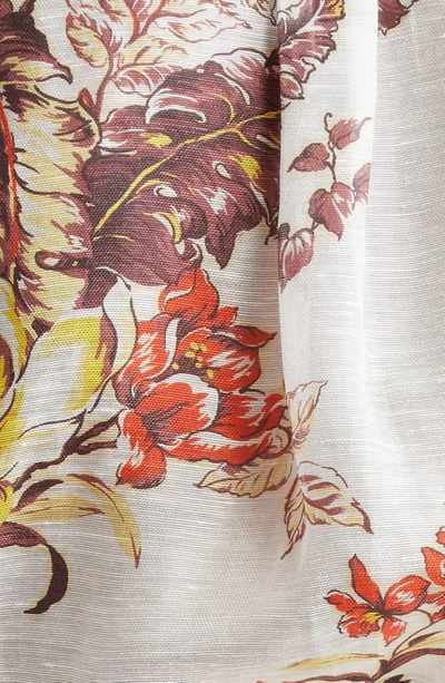 Shop Zimmermann Matchmaker Tropical Linen & Silk Shirt In Ivory Tropical Floral