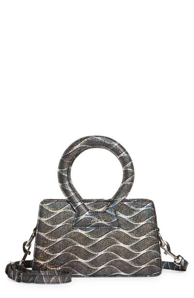 Shop Luar Small Ana Leather Top Handle Bag In Grey Multi