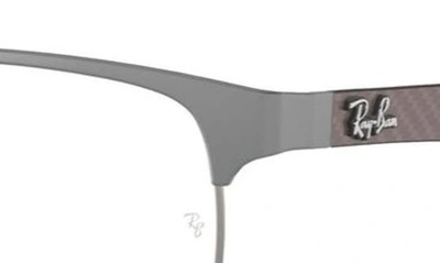 Shop Ray Ban Unisex 55mm Rectangular Optical Glasses In Matte Gunmetal