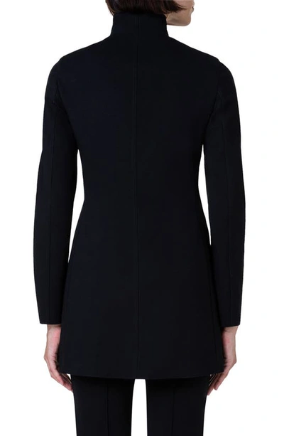 Shop Akris Punto Jersey Moto Zip Jacket In Black