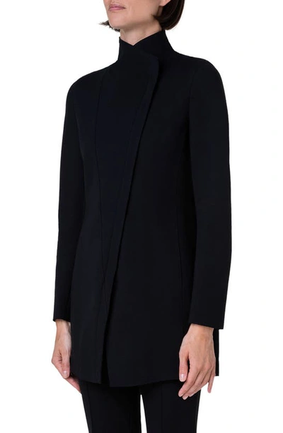 Shop Akris Punto Jersey Moto Zip Jacket In Black