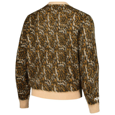 Shop Pleasures Brown Houston Astros Cheetah Cardigan Button-up Sweater